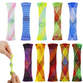 AKlamater 10 Packs Marble Mesh Fidget Toys, Mesh Tube with Marble Fidget Toy,Sensory Anxiety Stress Relief Toys Focus Sensory Marble Toys for Adults(Multi-Color)