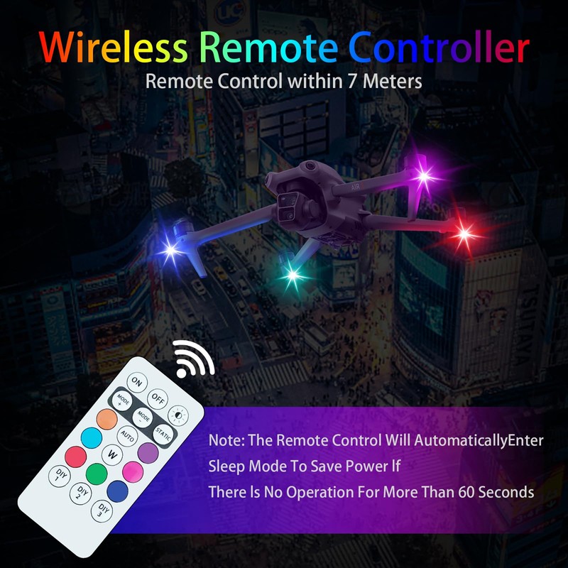 8PCS Wireless Led Aircraft Strobe Lights with Remote, 8 Colors