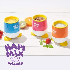 Doshisha Manual Ice Cube, Approx. Width 4.9 x Depth 3.9 x Height 4.9 inches (12.5 x 10.0 x 12.5 cm), Happimix Happy Friends Orange DHFZ-19OR