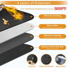 Anze Under Grill Mat for Outdoor Grill, 48 x 90 Inch Anti-Slip BBQ Floor Mats, Easy to Clean Reusable Fireproof Grill Pad, Oil-Proof Waterproof Protector for Indoor Fireplace Pit Mat