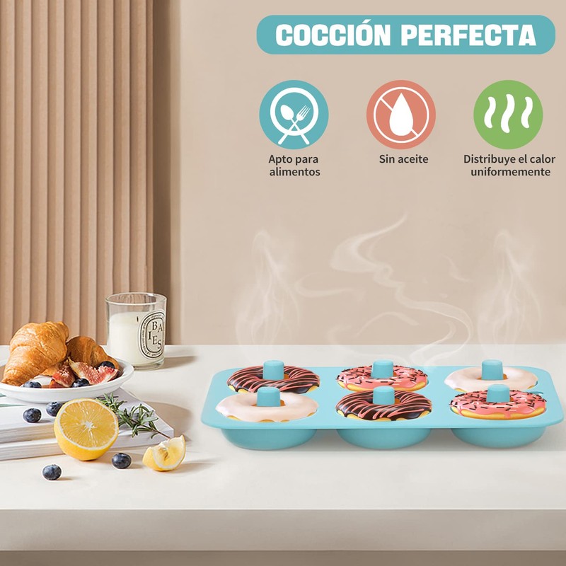 SYCYKA Moldes Para Donas y Rosquillas de Silicona Antiadherente -