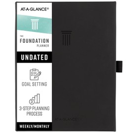 AT-A-GLANCE Foundation Planner, Undated Inspiration Journal, Set Goals, Track Progress, Create Habits, Weekly & Monthly, Small, 5-3/4" x 8-1/4", Black (FD-200-05)