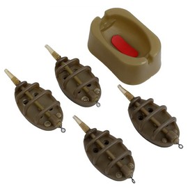 Flat Inline Method Feeder, Fishing Inline Feeders with Quick Release Mould Drennan Method Feeder Fishing Accessories (15g 20g 25g 35g)
