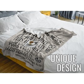 Huglanket Ex-Husband Gifts: Funny Flannel Blanket Throw, 65 x 50 inches - Newspaper Print