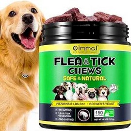 Immal Flea and Tick Prevention for Dogs Chewable, 150 Chews Dog Natural Flea & Tick Co