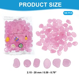 PATIKIL Glowing Stones, 100 Pcs Glow in the Dark Rocks for Indoor Outdoor Fish Tank Decorations Garden Yard Landscaping Gifts for Friends, Light Purple