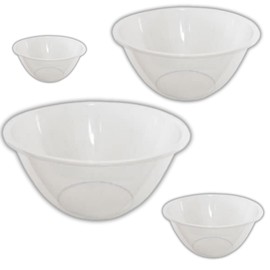 citystores Set of 4 Mixing Bowls 15 20 25 30cm Mixing Bowl Plastic Clear Cooking Baking Food Preparation 1l 2.3l 4l 7l