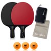 Table Tennis Racket Set of 2 Net Case Ball Beginners