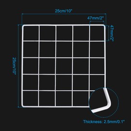 PATIKIL 10 x 10 Wire Mesh Panel, 1 Piece Iron Decorative Wall Grid for Living Room, Bedroom, Photo Holder, Hanging Frame, Home Decor, White