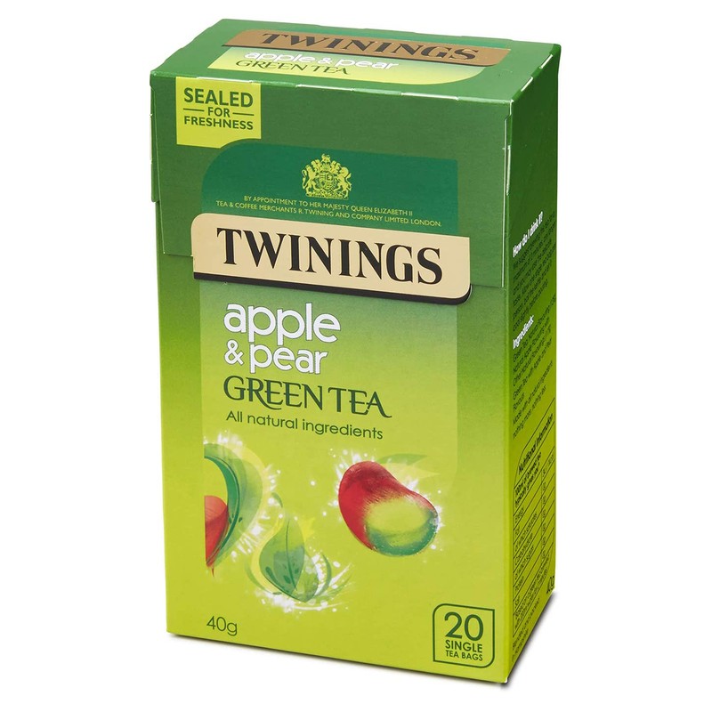 Twinings Apple & Pear Green Tea 20 Single Tea Bags,