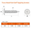 MewuDecor #10 x 3/4" Wood Screws Truss Head Fast Self