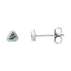 Tiny Rope Edge Sterling Silver 3mm Abalone Shell Triangle Stud