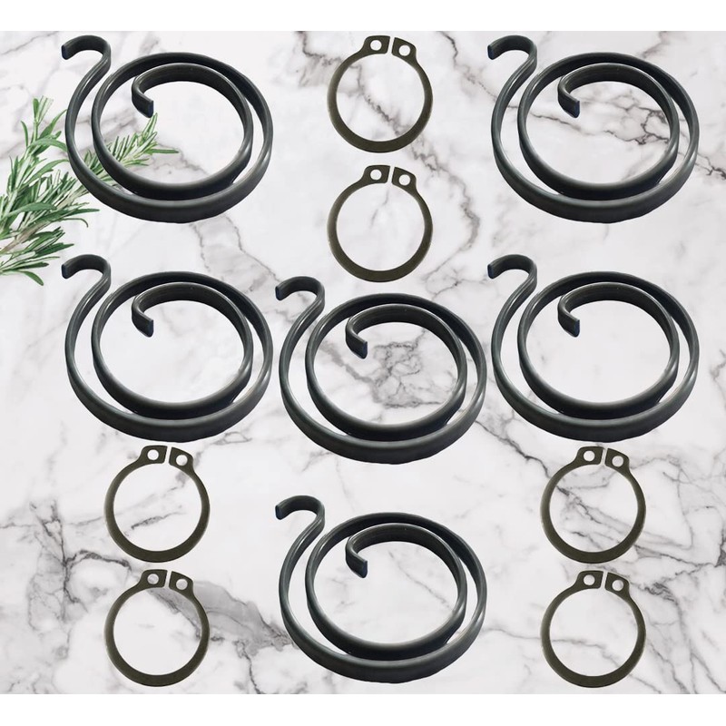 6 Door Handle Springs (2-Turn Coil, 2mm Thick, Black Zinc