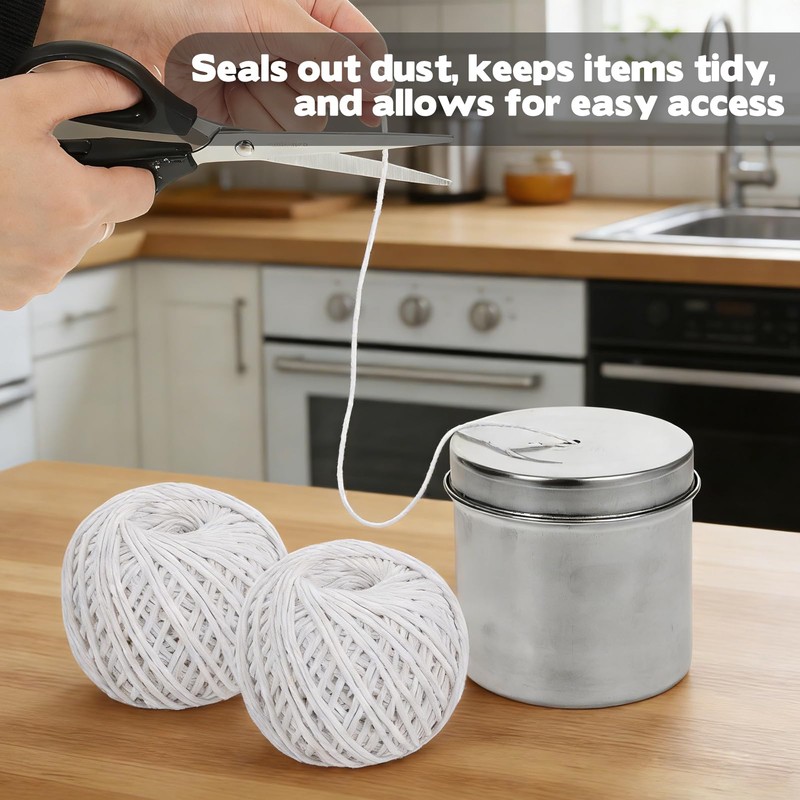 3 Roll Kitchen Twine with Stainless Steel Dispenser, 640FT Cooking