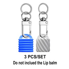 ERZHE ERZHE 2PCS/SET Keychain Cap Compatible with Aquaphor lip and LANEIGE lip balm(ONLY Cap) (Blue and white)