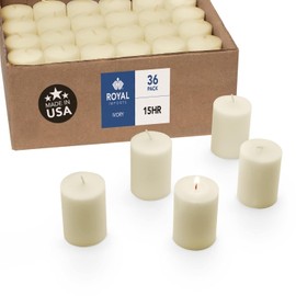 Votive Candles Unscented Candles for Wedding Centerpieces Ivory, Pack of 36 Dripless Wax for Parties, Aromatherapy, Devotional, Home Décor, Spas & Holiday Gifts – Royal Imports