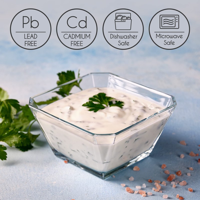 Glass Bowls for Kitchen Prep, Modern Serving Dishes for Dessert,