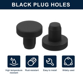 sourcing map 16 Pieces Black Rubber Stopper, 7mm Plug Holes for 6.5-6.8mm/0.26-0.27" Hole
