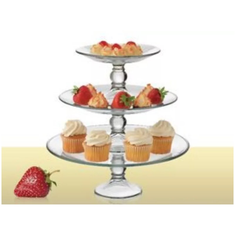 Crisa Pastelero Plato Y Base De 3 Pisos Desmontable Envio