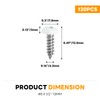 Semrien 120 Pcs White Screws, #8 x 1/2" White Self