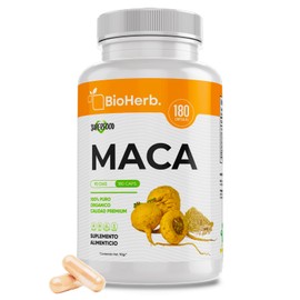 BioHerb Maca Amarilla Peruana Organica 100% Pura (180 Capsulas 500mg)- [Potente Efecto Energetizante] - | Calidad Suprema | 100% Natural | Organica | - Yellow Maca - BioHerb.