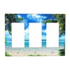 Tropical Beach Palm Trees Triple Rocker Light Switch Cover Decorative