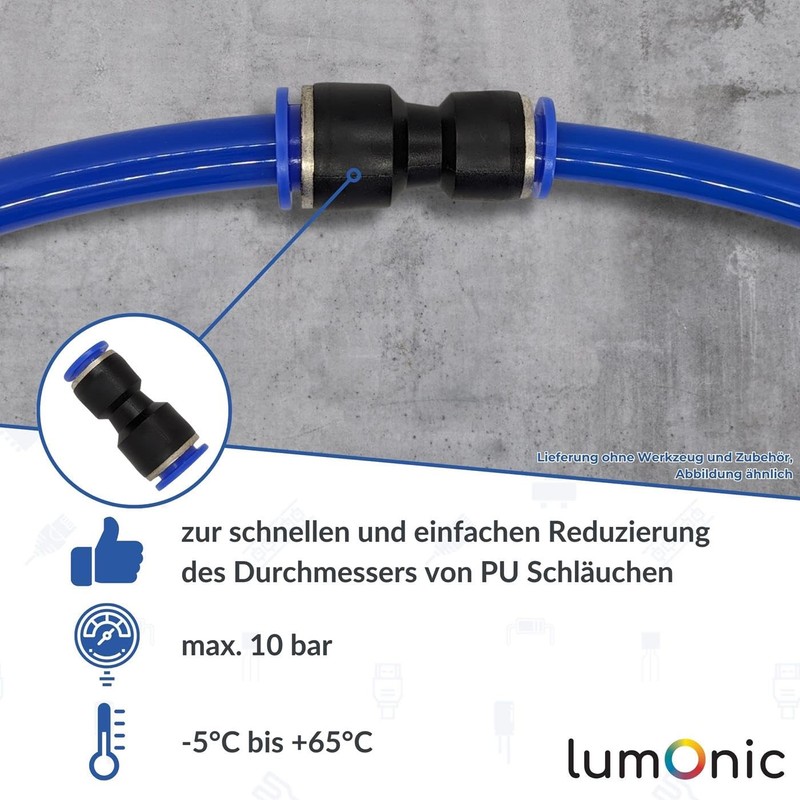 10 x Lumonic I PU Hose Connector Reduction I 6