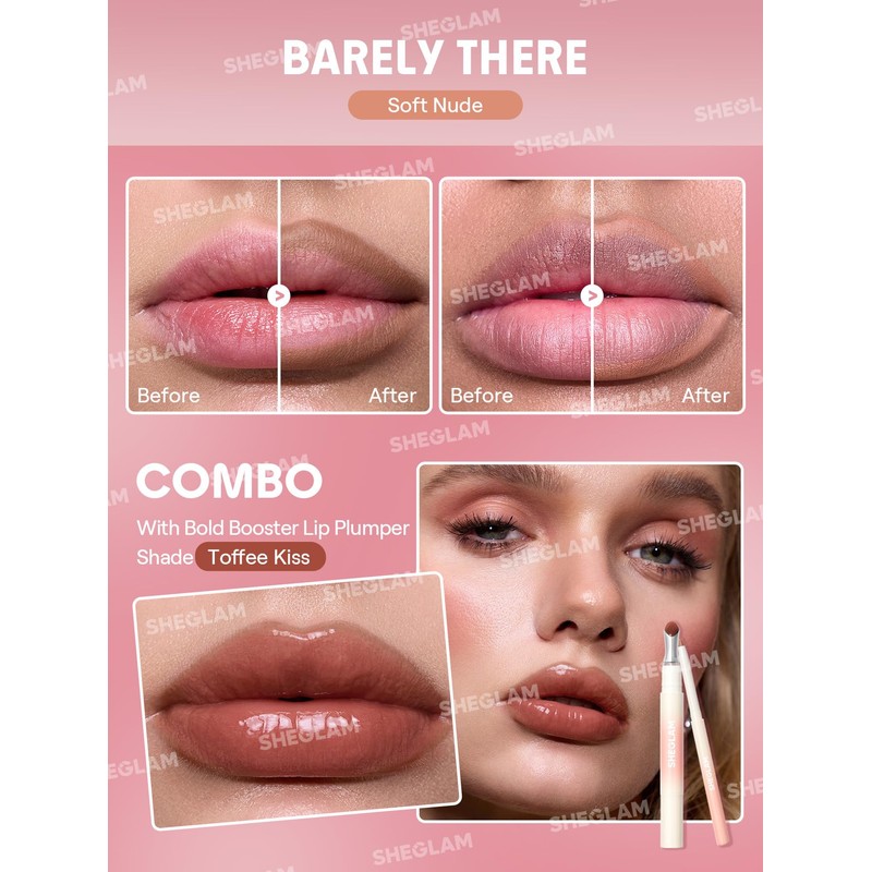 SHEGLAM Bold Booster Plumping Lip LinerPlumps & Moisturizes Cruelty-Free-Barely There