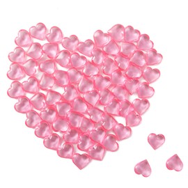 Gemas de cristal translúcidas con forma de corazón de acrílico rojo para esparcir la mesa, día de San Valentín, boda, obras de arte, decoración de fiesta de cumpleaños, relleno de jarrón (150 piezas) (rosa)
