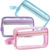Pinkunn 3 Pieces Clear Cosmetic Bags with Zipper Makeup Bags