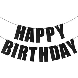Black Happy Birthday Letters Banner Glitter Paper Birthday Bunting Garland Birthday Party Decorations Celebration Supplies