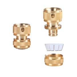 1 Pack Garden Hose Quick Connectors for 1/2 GHT 0.51'' Garden Hose - Easy Connect Fittings No-Leak Water Hose Male Female Valve