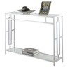 Town Square Chrome Console Table with Shelf, Glass/Chrome