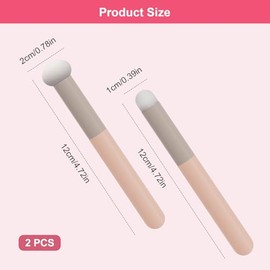 2-Piece Concealer Brush Set, Mushroom Sponge and Makeup Brush Duo | Ideal for concealer, lip color and detail makeup, delivering smooth, even applicat
