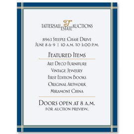 Paperdirect Elegant Royal Blue Duo-Lined Gold Professional, Business, Event Stationery, Border Paper, Letterhead 8.5 x 11, 25 sheets, Elegant Premium Writing Paper, Decorative Printer Paper