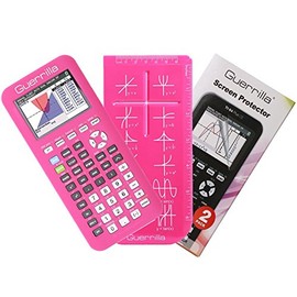 Guerrilla Silicone Case for Texas Instruments TI-84 Plus CE Color Edition Graphing Calculator With Screen protector and Graphing Ruler, Pink
