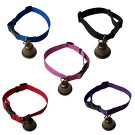 CJFNDFA 5 Pack Nylon Goat Collar with Bell, Adjustable for Small Livestock