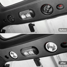 Hoolcar Hardtop Top Hard Panel Mounting Screw Knob Cover Interior Accessories Compatible with Jeep Wrangler JK JKU 2007-2017, White, 2PCs