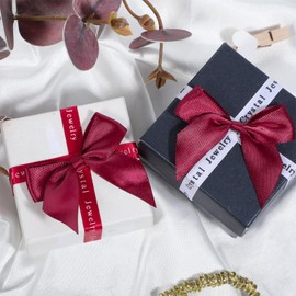 40 PCS Burgundy Bows for Gift Wrapping Wine Red Satin Ribbon Bows Self Adhesive Bows for Luxury Gift Wrapping Small Tied Ribbon Adhesive Bow for DIY Satin Ribbon Bows for Brithday Christmas Gift Wrap