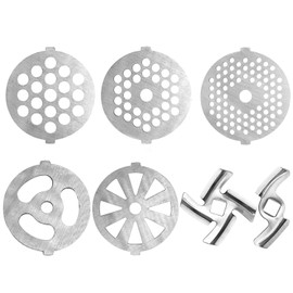 Together-life 7 Piece Stainless Steel Meat Grinder Plates & Blades for Food Chopper & Meat Grinder