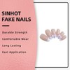 SINHOT Press on Nails Long Stiletto 3D Butterfly Fake Nails