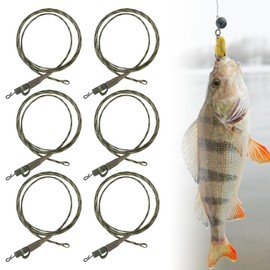MIPIACE Pack of 6 Safety Lead Clip 70 cm Lead Clip Leader Carp Rigs Carp Mounting Fishing Accessories Carp Fishing Accessories Carp Rigs for Fishing in the Ocean Lake River Gift for Professional