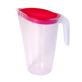 Home Line Juice Jug 1.75 L - Water Jug with Fixed Lid - Drinks Jug with Drip-Free Spout - Water Carafe Fridge Jug Juice Dispenser (Red (Pack of 1))