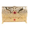 Vintage Metal Jewelry Box Rectangle Delicate Pattern Trinket Box with