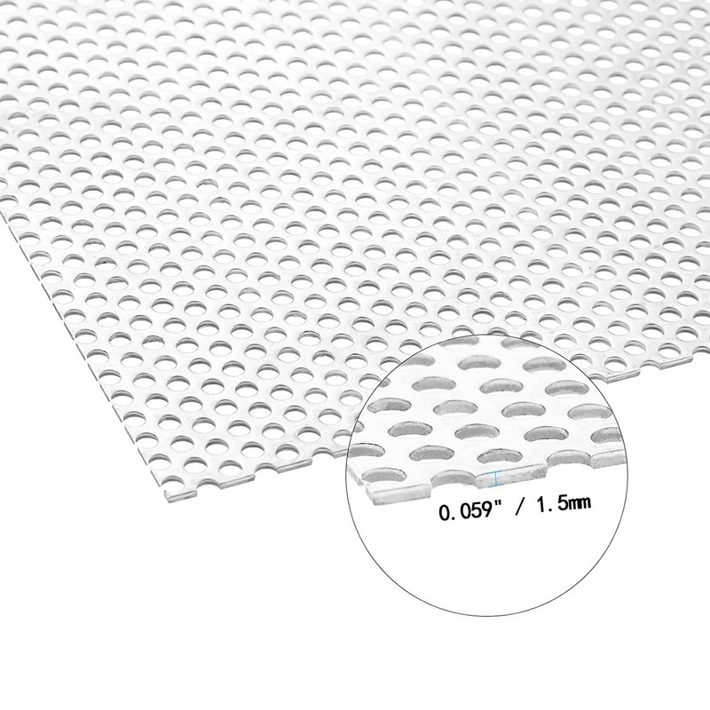 Perforated Metal Sheet - Perforated Stainless Steel Sheet, 11.8" x