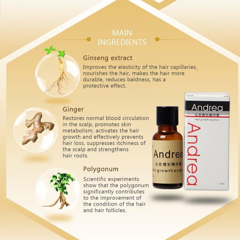 Andrea Hair Growth Essence Hair Loss Treatment ginger Sunburst raise