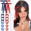 STGDAK 24Pcs Star Hair Clips Red Tassel Ribbon Bows Mini