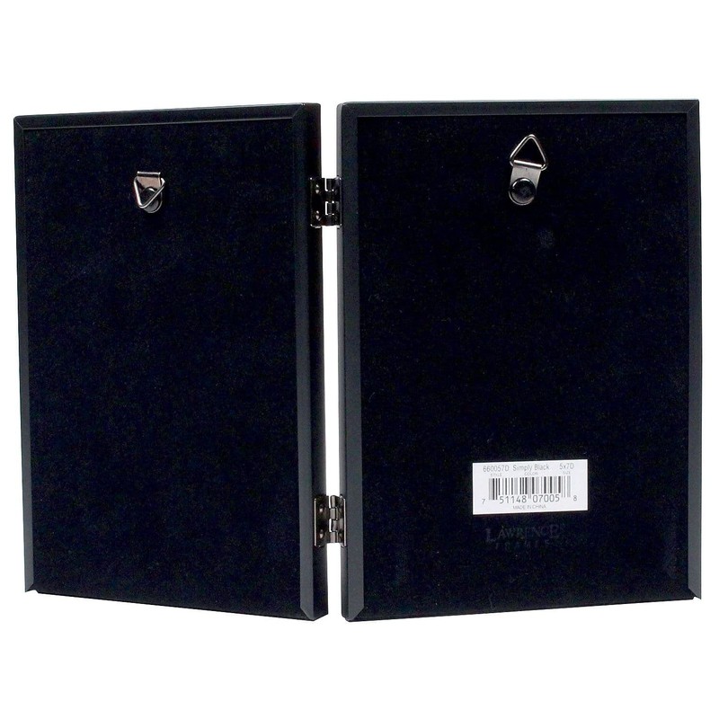 Lawrence 660057D 5x7 Hinged Double Simply Black Picture Frame