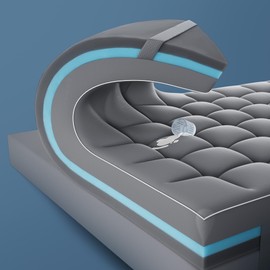 SLEEP ZONE Dual Layer 4 Inch Memory Foam Mattress Topper, 2 inch Cooling Gel Memory Foam Plus 2 inch Alternative Pillowtop Mattress Pad Cover for Back Pain, Comfort Support (Twin)