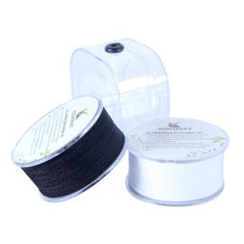 KONMAY Hilo de Nylon de 0.8mm para Pulseras con Estuche, Dos Rollos de 260 Yardas de Cordón de Nylon para Hacer Joyas, Enfilado de Cuentas, Nudos Chinos, Kumihimo, Macramé